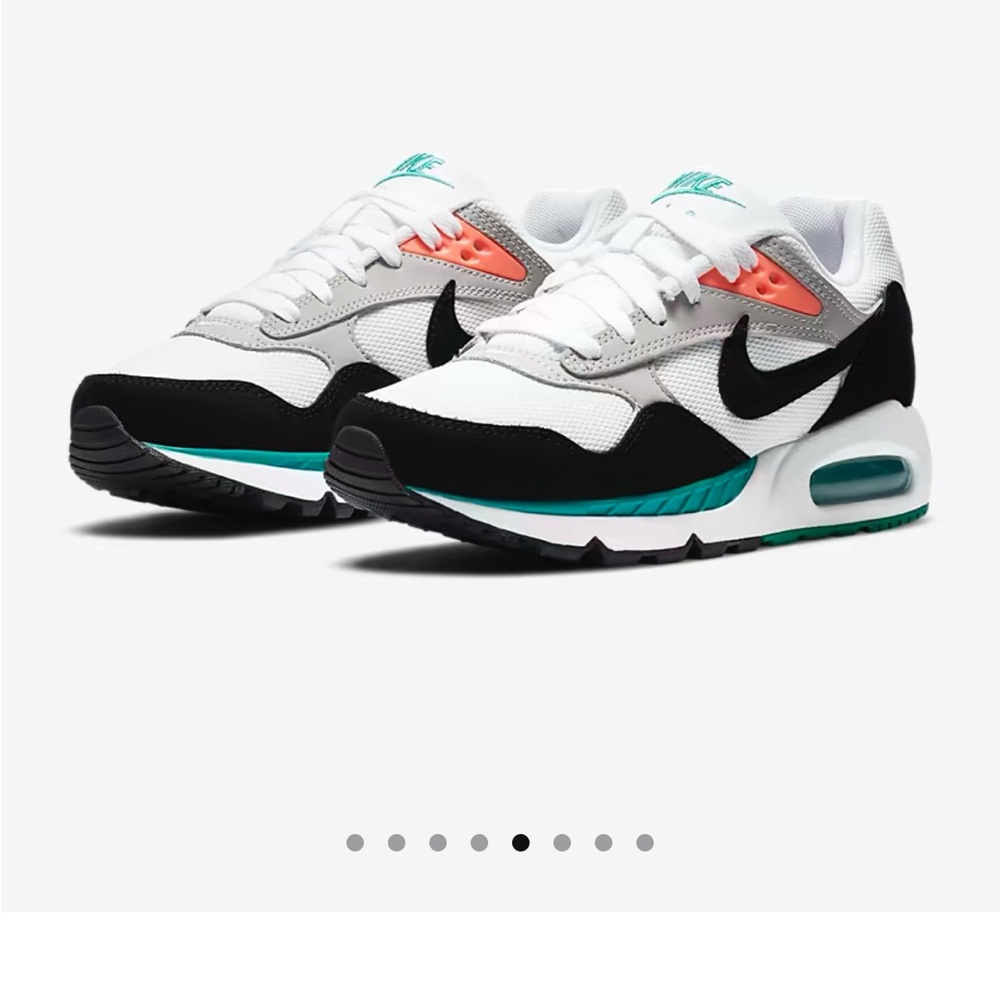 Nike Air Max White and Navy Sneakers with Teal Accents